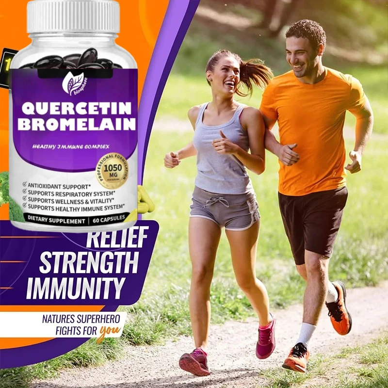 مكمل Quercetin مع 1050 ملغ من البرومليين والزنك المضاد للأكسدة لدعم الجهاز المناعي 60 كبسولة لكل زجاجة #5