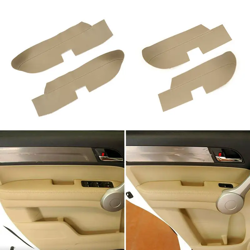 Car Interior For Honda CRV 2007 2008 2009 2010 2011 Door Handle Armrest Panel Microfiber Leather Cover Accessories Trim