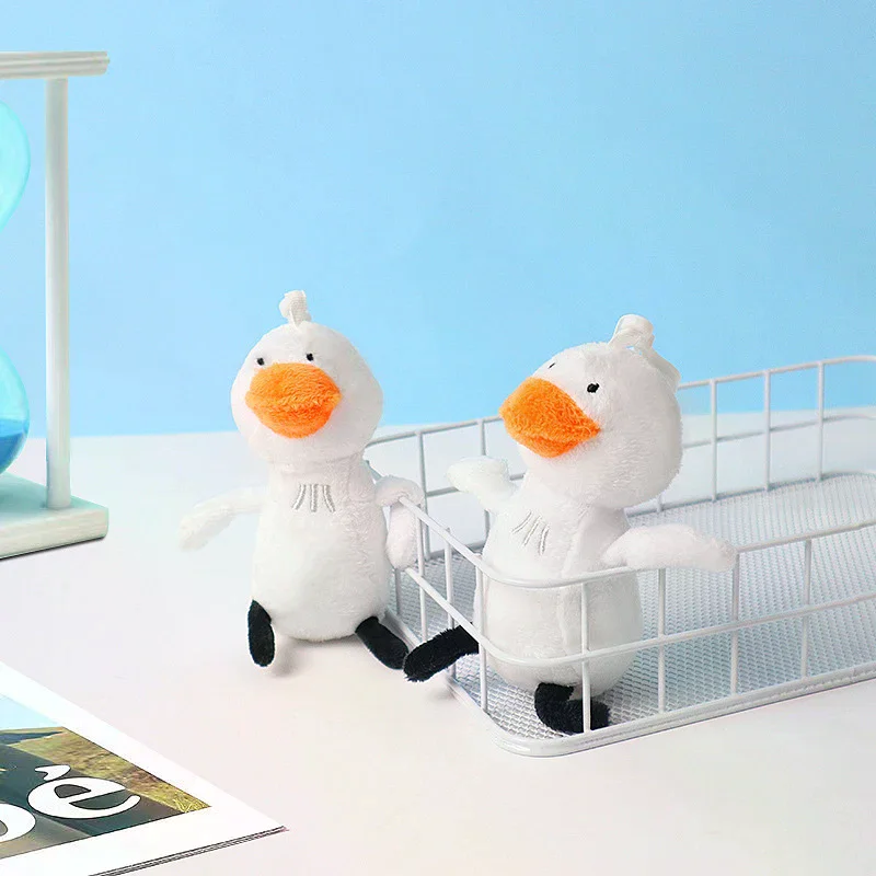 

Little White Duck Plush Keychain School Bag Pendant Birthday Gift Home Decoration Gifts