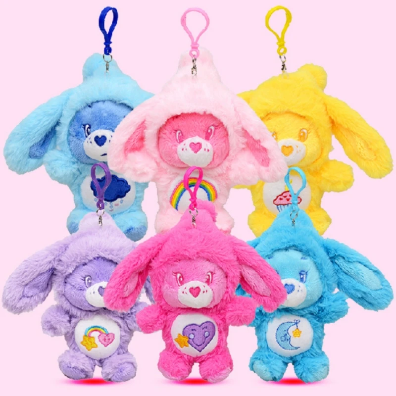 

Kawaii Care Bears кролик шляпа брелок аниме Радужный медведь кукла кулон школьная сумка орнамент подарок детский рюкзак украшения