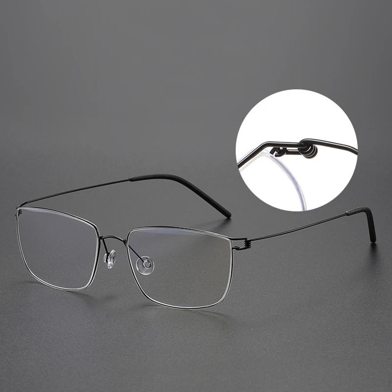 New Denmark Screwless Titanium Square Glasses Frame Men Women Fashion Thin Rim Eyewear Reading Prescription Myopia Eyeglasses