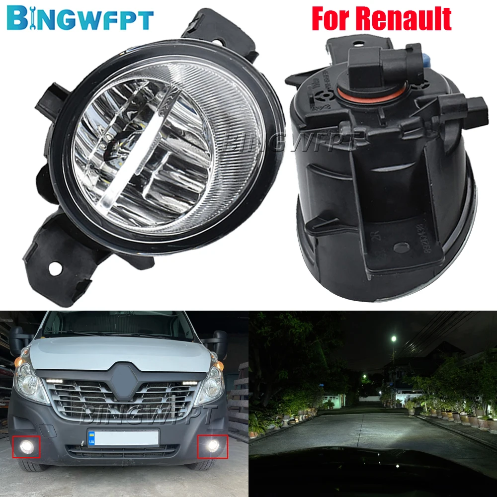 2PCS For Renault Wind E4MF E4MB E4MC E4MA 2010-2015 Car LED Bulb Fog Light Fog Lamp Daytime Running Light 12V