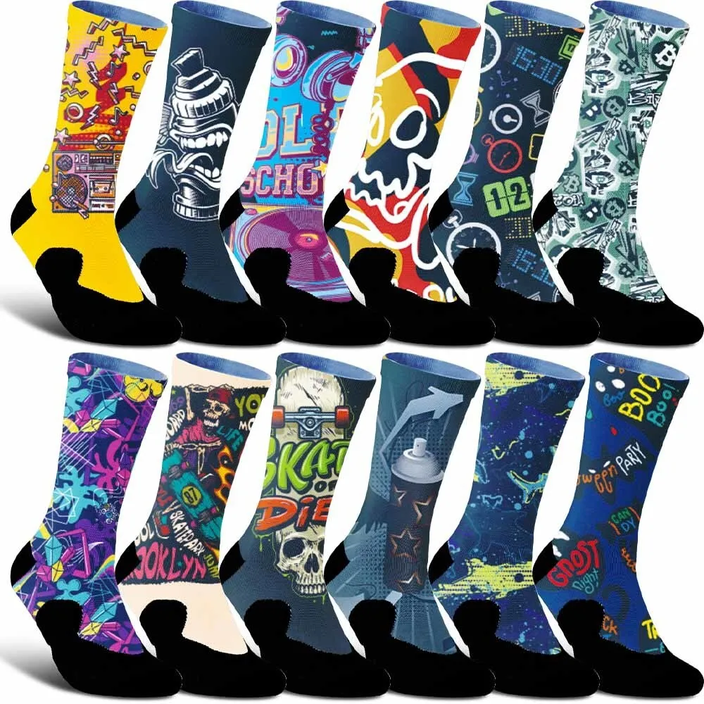 

2025 Новинка! Велосипедные носки с аэрозольной краской и рисунком — модные, унисекс, впитывающие пот, дышащие и прочные