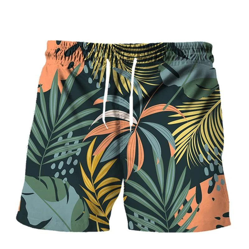 Hawaii Vacation Beach Shorts For Men Casual Short Pants 3D Printed Flower Bandage Board Pant Swimsuit Swim Trunks