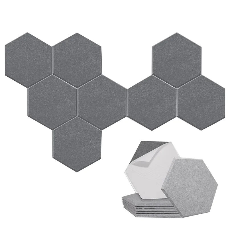 

8 Pack Self-Adhesive Hexagonal Acoustic Panel,Sound Absorbing Panel for Studios/Recording Studios/Offices,Gray