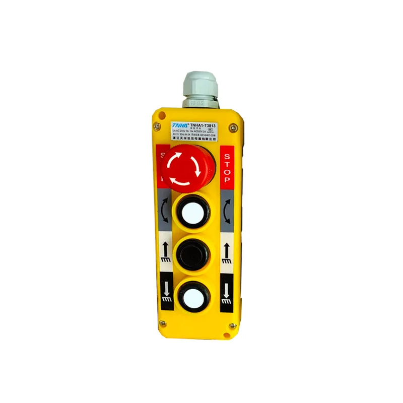 Electric Crane Remote Control Push Button Emergency Stop Switch Rainproof UP Down Hoist Switch Wear-resistant Durable