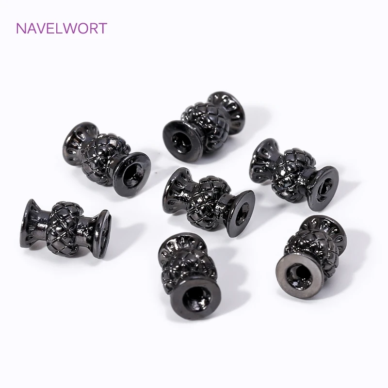 7mm*4.5mm Black Vase Shape Loose Beads,Metal Beads Separators,Spacers Bead For Jewlery Making,DIY Bracelet Making Accessories