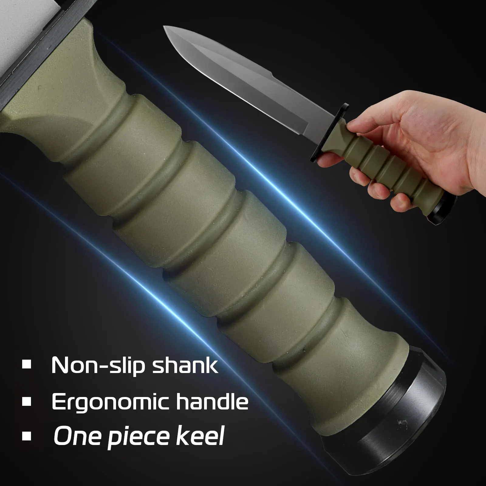 High Hardness Outdoor Tactical Knife With Sheath, Portable Camping Hunting Knife, Stainless Steel Survival Knife For SelfDefense