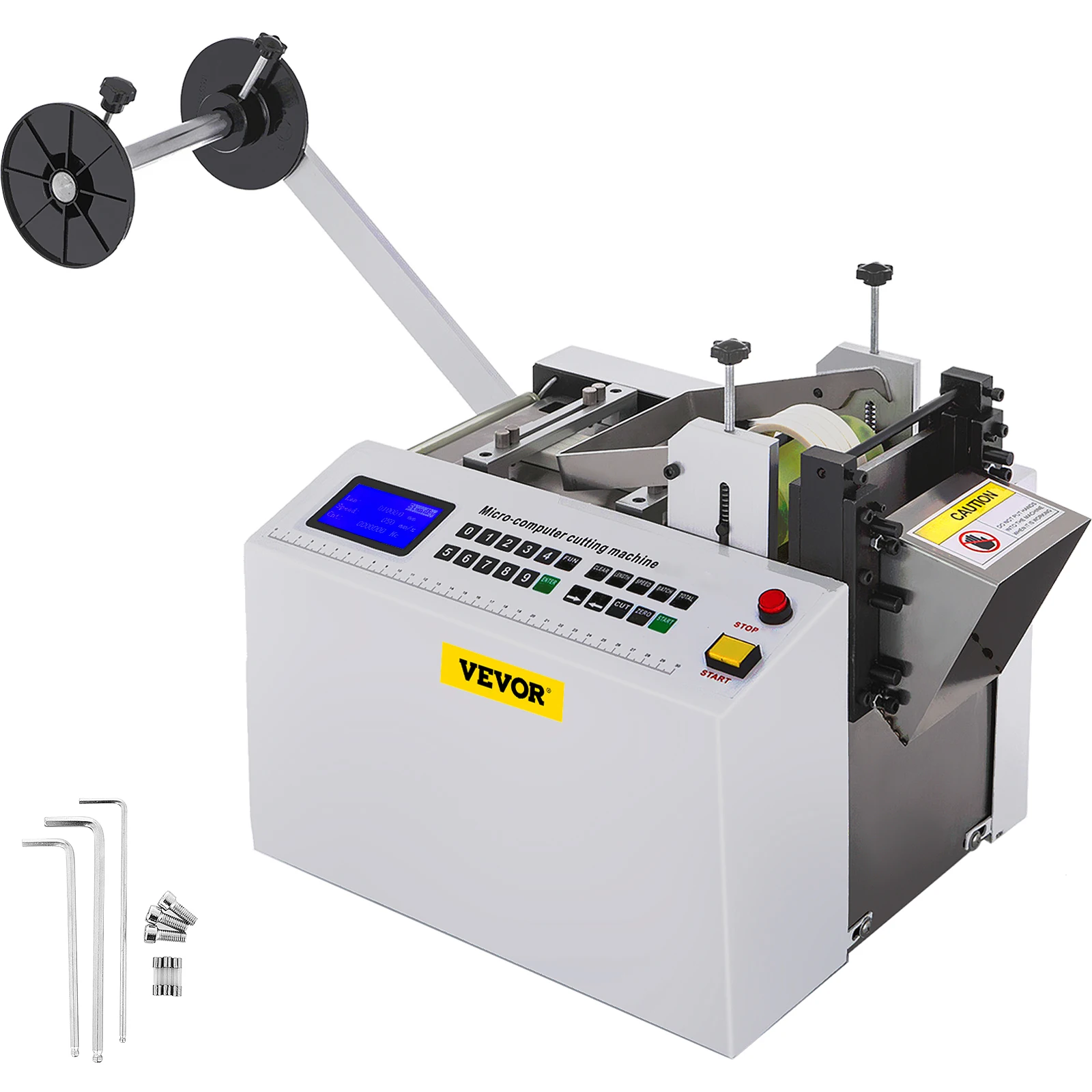 VEVOR YS-100 Auto Heat Shrink Tube Cutting Machine 350W Micro-Computer Control Cable Pipe Die Cutter PVC Tape Belt Cold Cutting