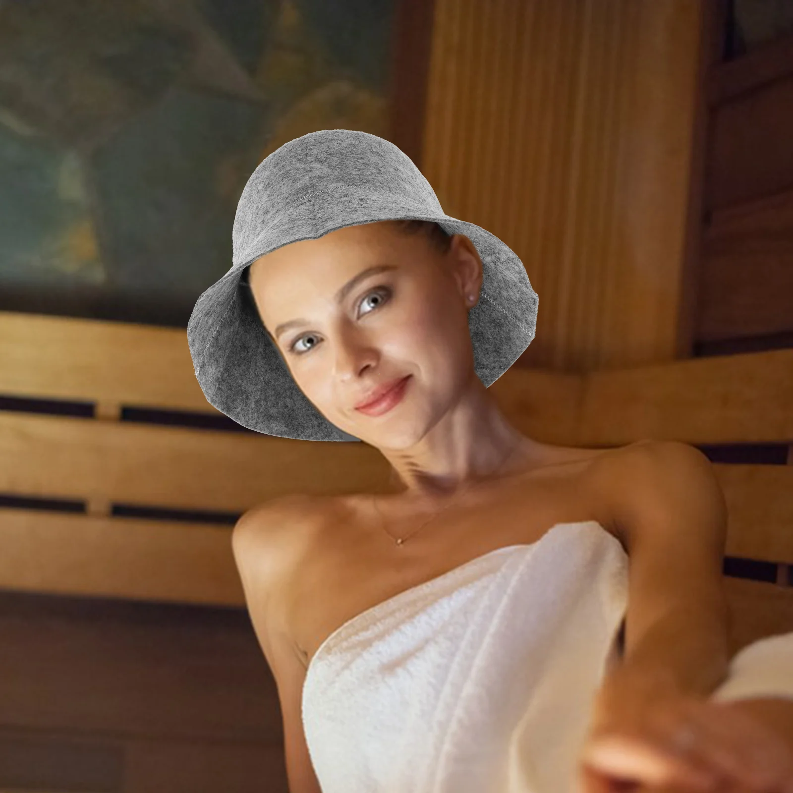 

2pcs Sauna Hat Felt Insulated Bath Cap Absorbent Heat Resistant For Showering Russian Banya Hat Woolen Cooling Headwear Bath