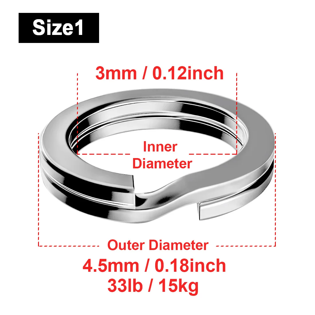 FishTrip 30-50 stks/partij Split Ring Vissen Lokken Connector 3-12mm Rvs Terminal Tackles Vissen medeplichtige Zoutwater