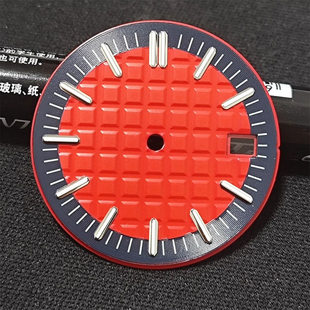 Разноцветные циферблаты 30,2 мм, циферблаты типа «шеврон» для движения NH35/NH36, модернизированные циферблаты, аксессуары