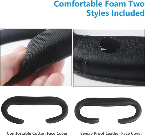Imagen 2 del producto Paquete de 2 almohadillas faciales para Oculus Quest 2, interfaz facial y almohadillas para cubrir la cara, cojín facial antivaho a prueba de sudor para VR Meta Quest 2
