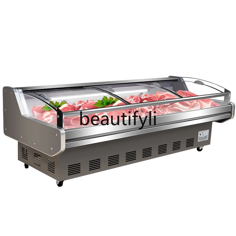 

Display cabinet Commercial supermarket Deli beef sheep pork fresh-keeping freezer Direct cooling fresh freezer