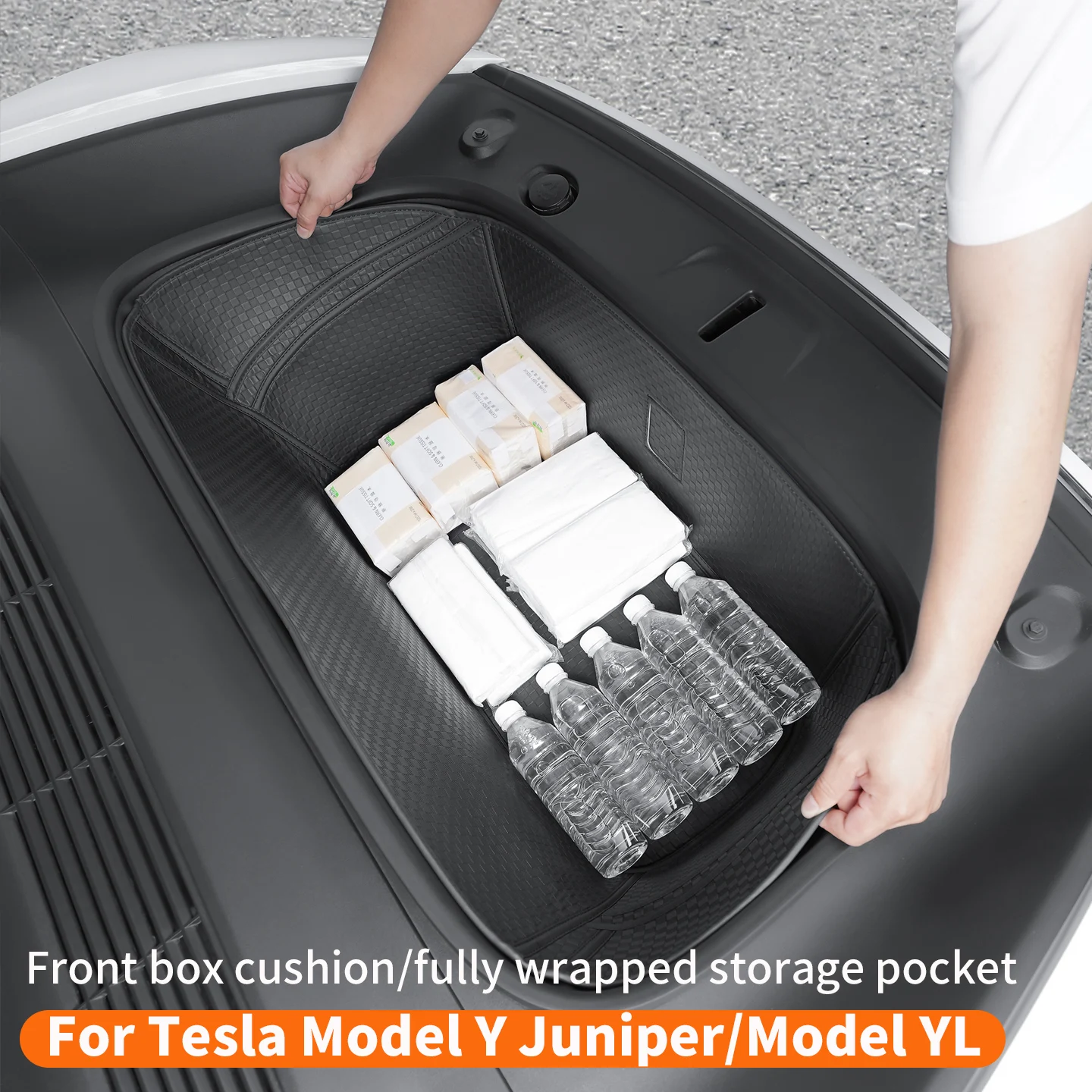 Suitable for Tesla 6-seater Model YL Pad, Model Y Juniper Front Trunk, Front Storage Compartment, Fully Wrapped Protective Pad