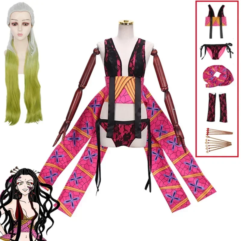 Anime Kimetsu No Yaiba Daki Costume Cosplay copricapo Sexy uniforme ragazze donne vestiti di Halloween