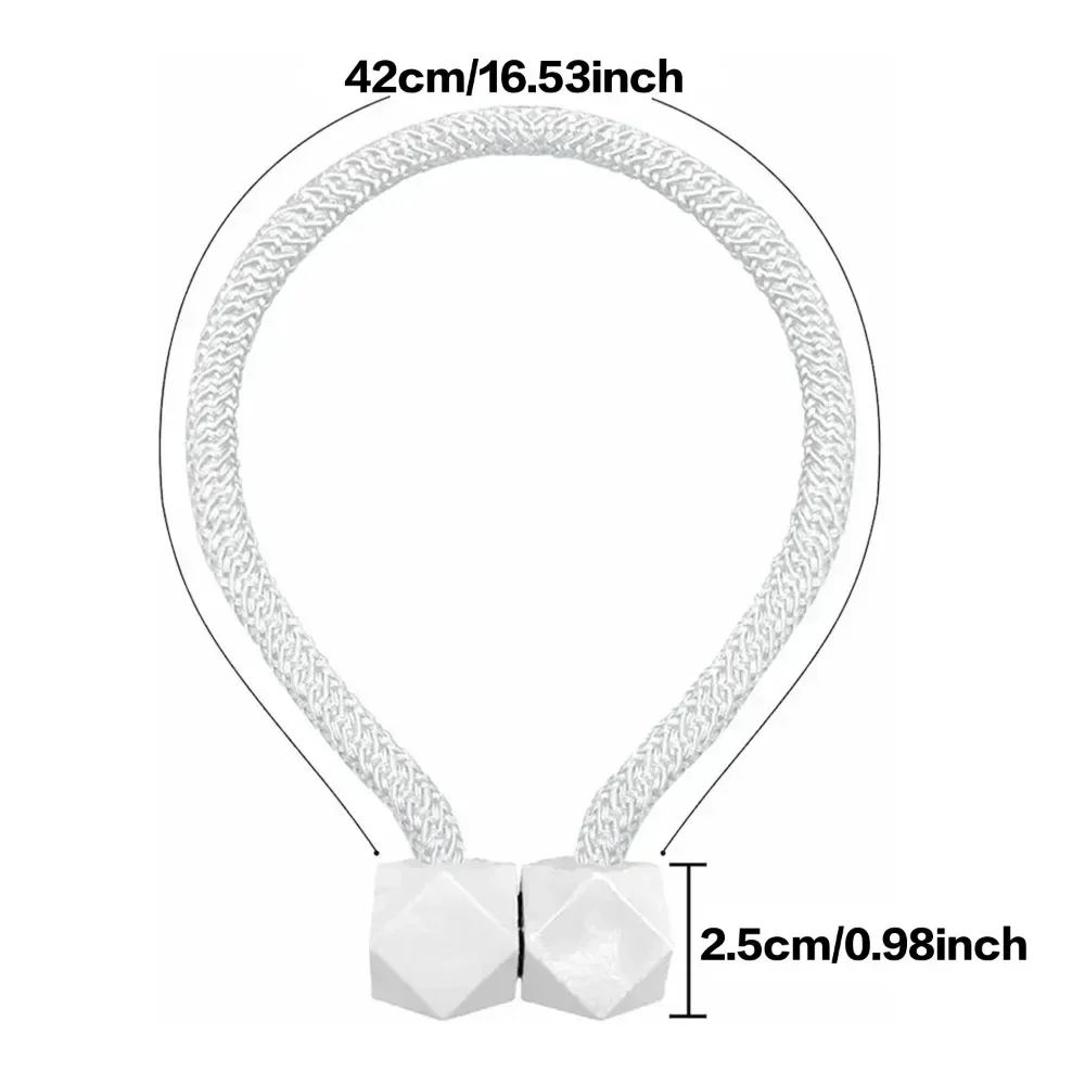 4pcs Curtain Tiebacks with Strong Magnet Thick Rope Design for Bedroom Living Room Kitchen Durable Plastic Home Decor Accessory