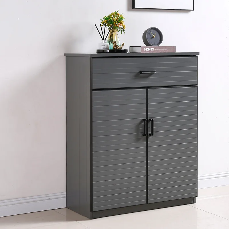 Gray all-aluminum alloy shoe cabinet door outdoor waterproof multi-functional simple light luxury storage cabinet balcony storag