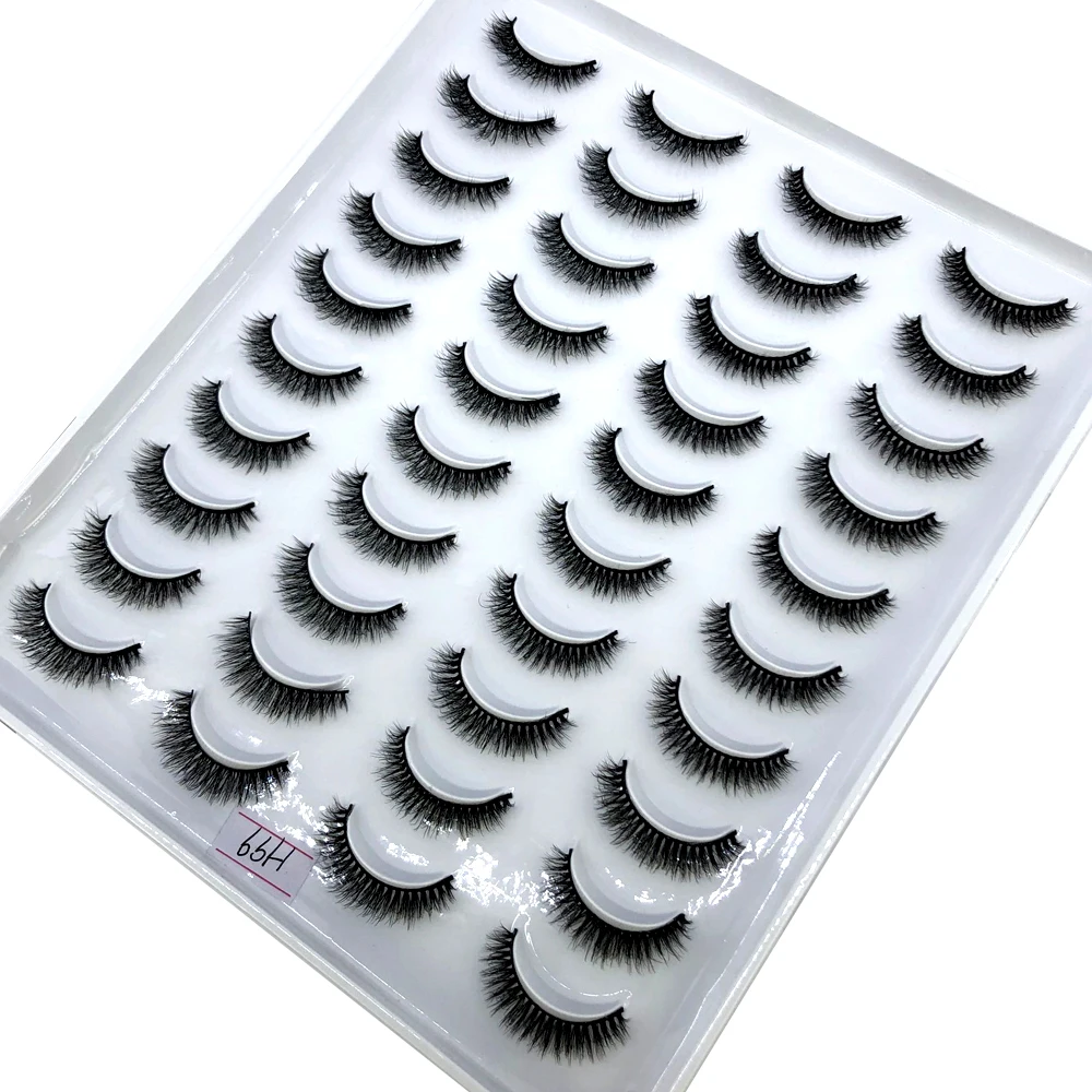 20 Pairs 3D Faux Mink Lashes Natural False Eyelashes Dramatic Fluffy Soft Wispy Volume Cross Reusable Eyelash MaKeup Tools