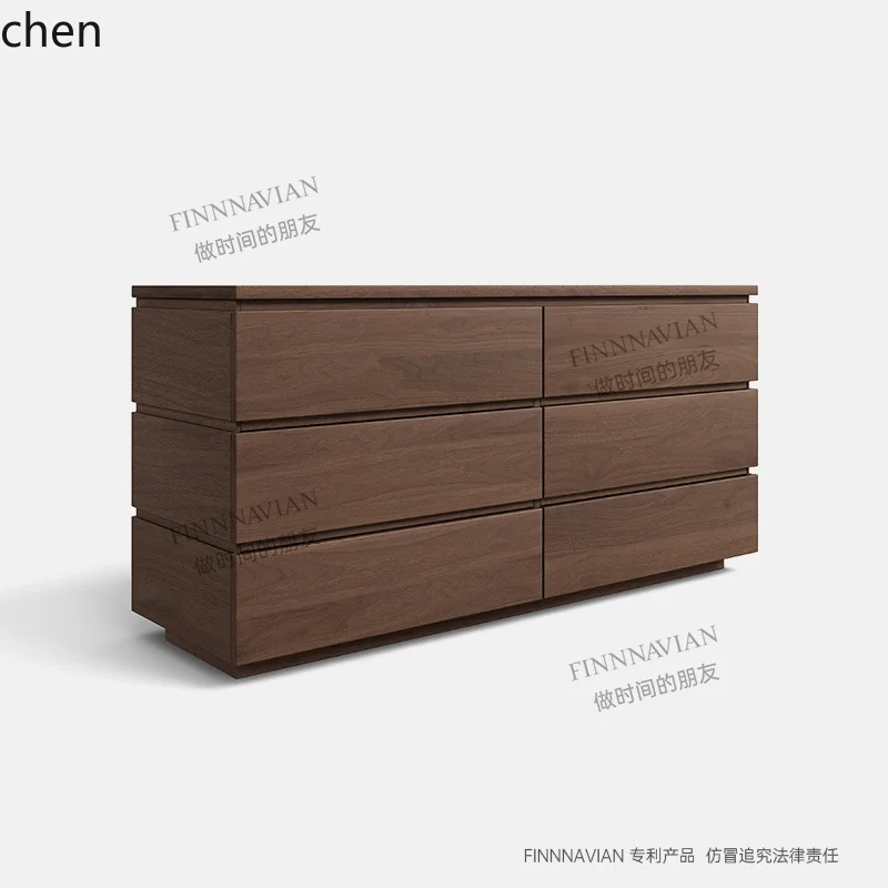 all solid wood 6 chest cabinet black walnut oak storage cabinet