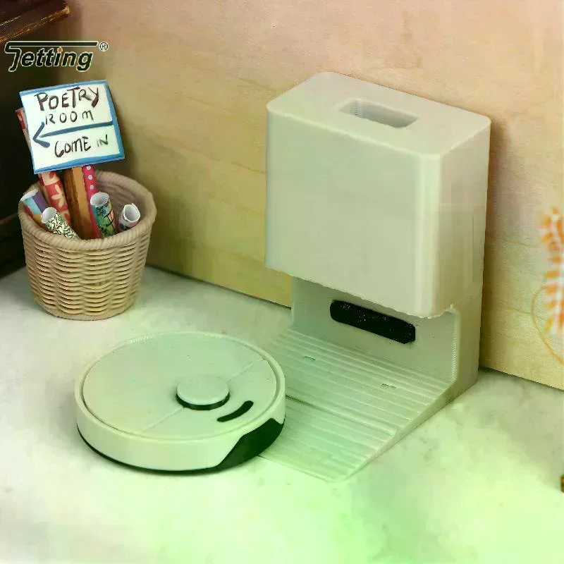 Miniature Sweeper Ornament 1:12 Dollhouse Mini Robot Vacuum Cleaner Model Dollhouse Living Room Scene Decor Pretend Play Toys
