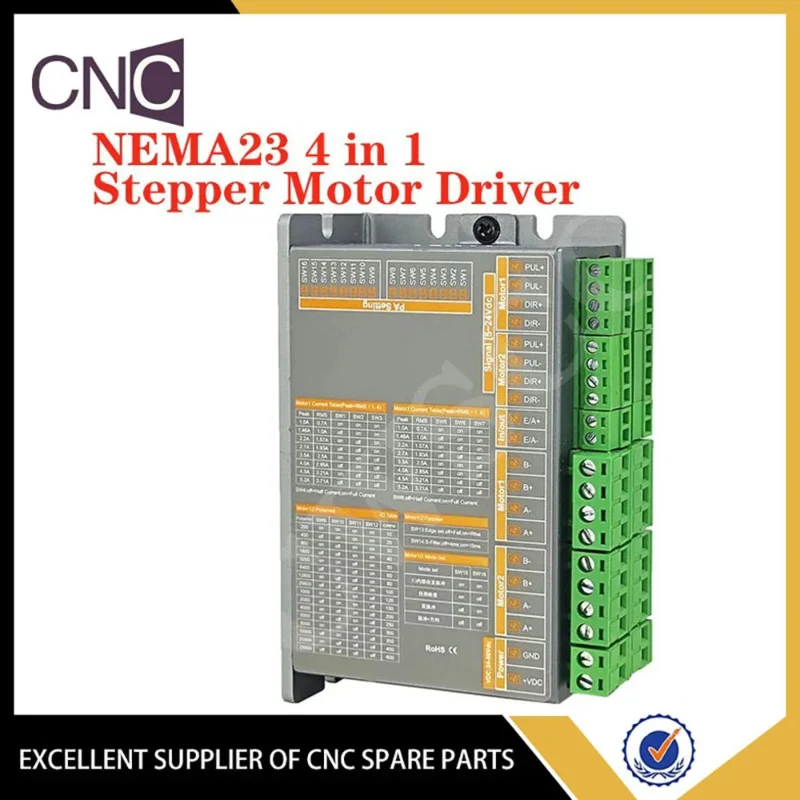 New NEMA23 4-in-1 Stepper Driver 4-axis Motor Controller Supports Single Double Spontaneous Pulse and Auto Detec