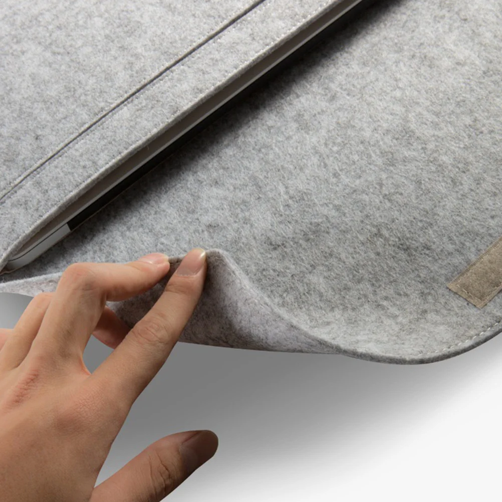 Laptop Bag Storage Pouch Felt Material Soft Lining Anti-Slip Shock-Resistant Portable Computer Bag for Tablet Notebook Light