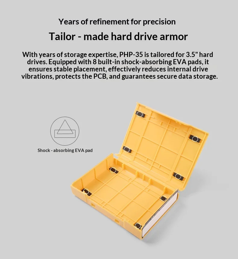 Orico PHP-35 Bunte 3,5-Zoll-Festplattenschutzhülle Stoßfeste PP-Box SATA Desktop-Festplattenschutzbox – Detail 3