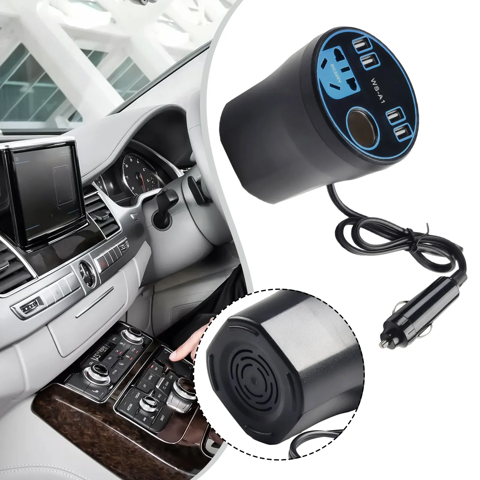 Vehicle Power Adapter Easily Converts From 12 Volt /24 Volt To AC Outlet Supports Quick Device Charge via USB Port