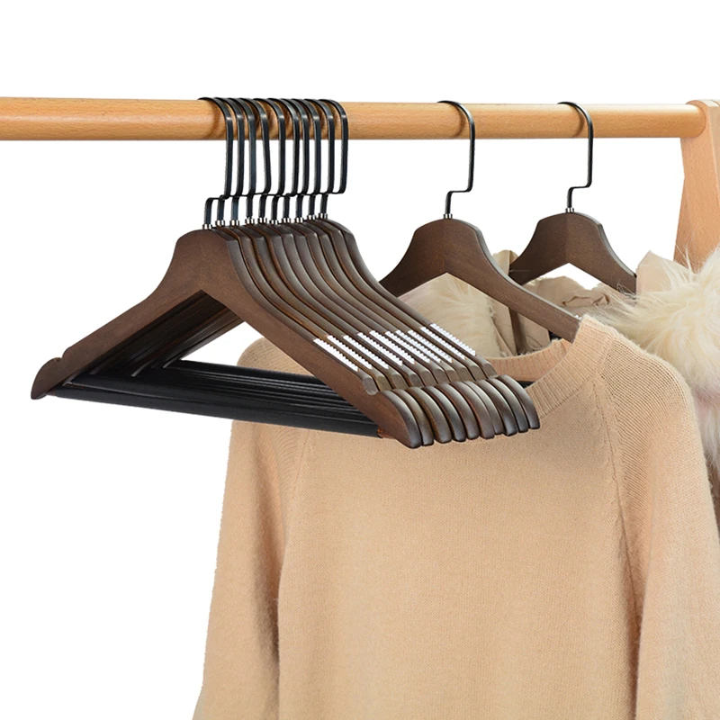 Non-Slip Cloth Hangers for Kids and Adults  Solid Wood  Luxury Velvet  Coat Hanger for Clothes  Suit Display  Closet Organizer ﻿