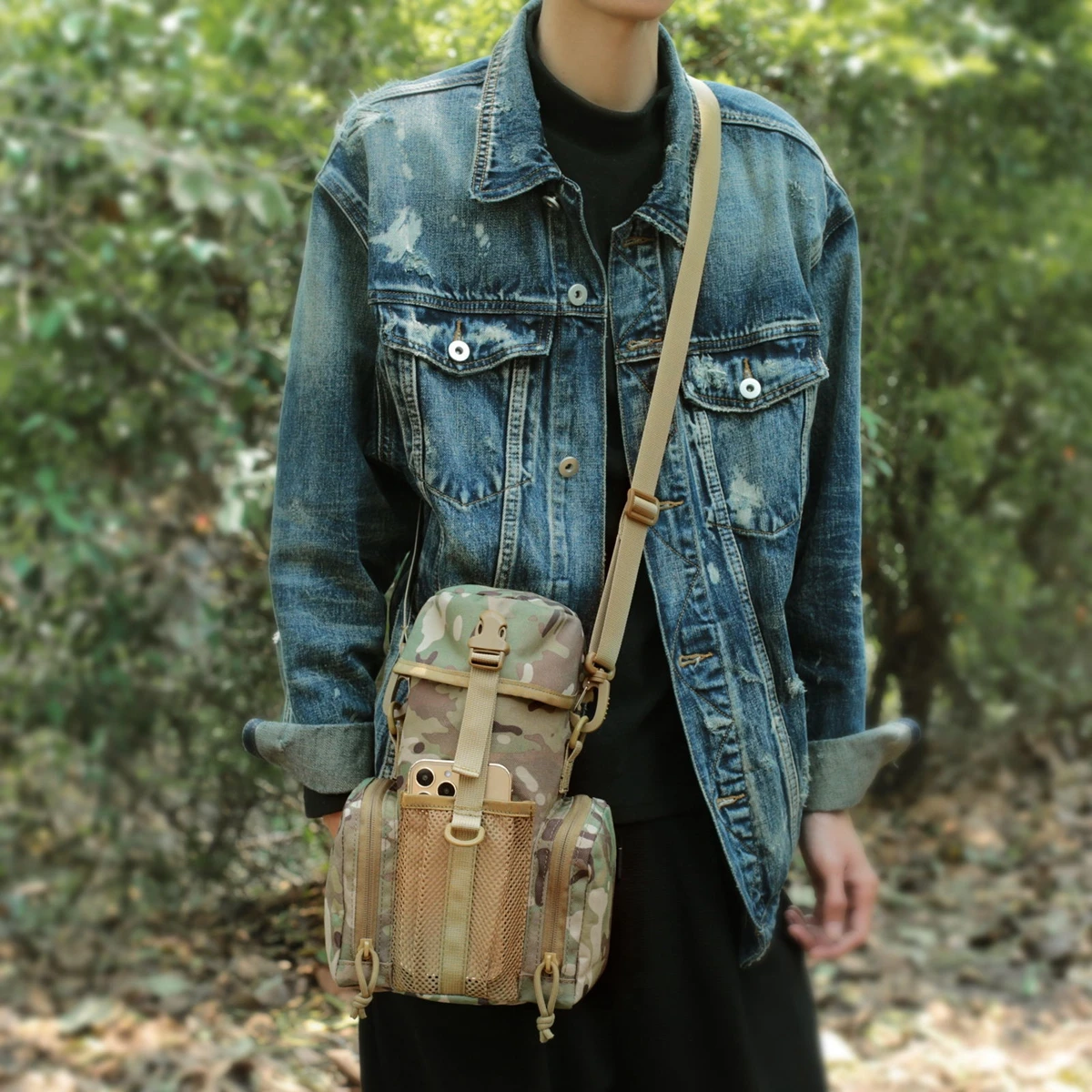 

Тактическая фляга для воды с изоляцией и крышкой, удобная для хранения телефона, сумка через плечо, ручная сумка на ремне