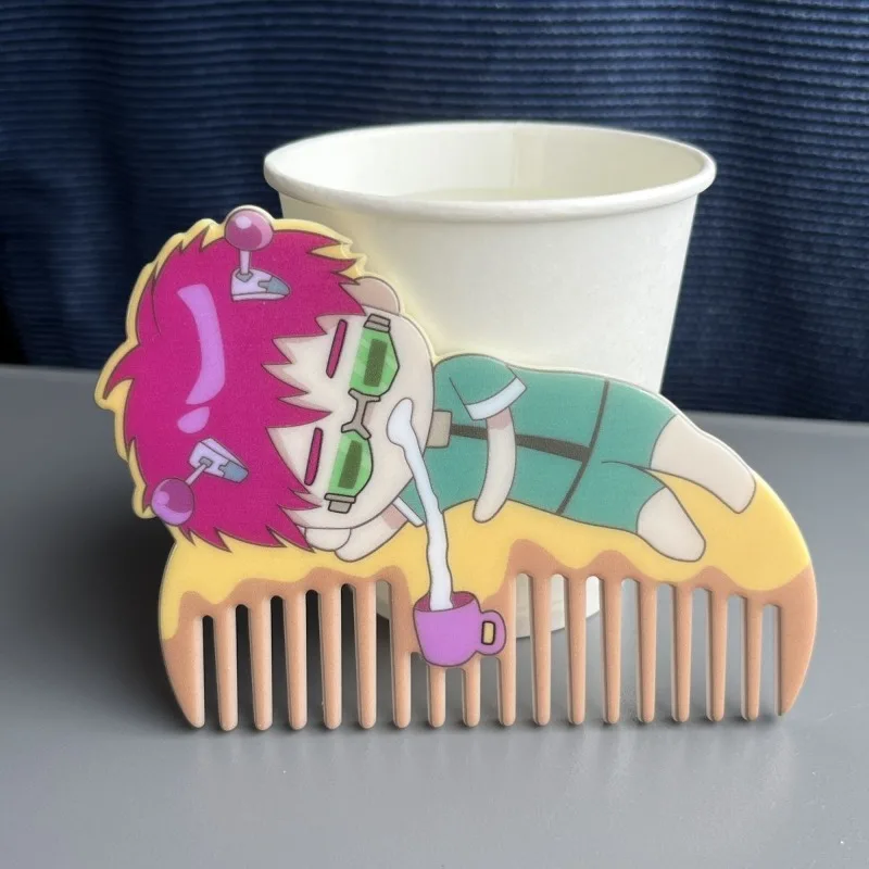 Peine Kawaii Saiki Kusuo de Anime, lindo dormitorio de estudiantes, herramienta de modelado portátil para el cabello, juguetes, regalos para niñas