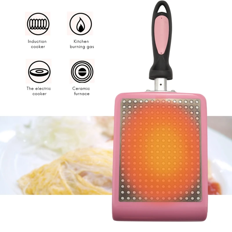 Tamagoyaki Pan Japanese Omelette Pan, Non-Stick Coating Square Egg Pan To Make Omelets Or Crepes (Pink)