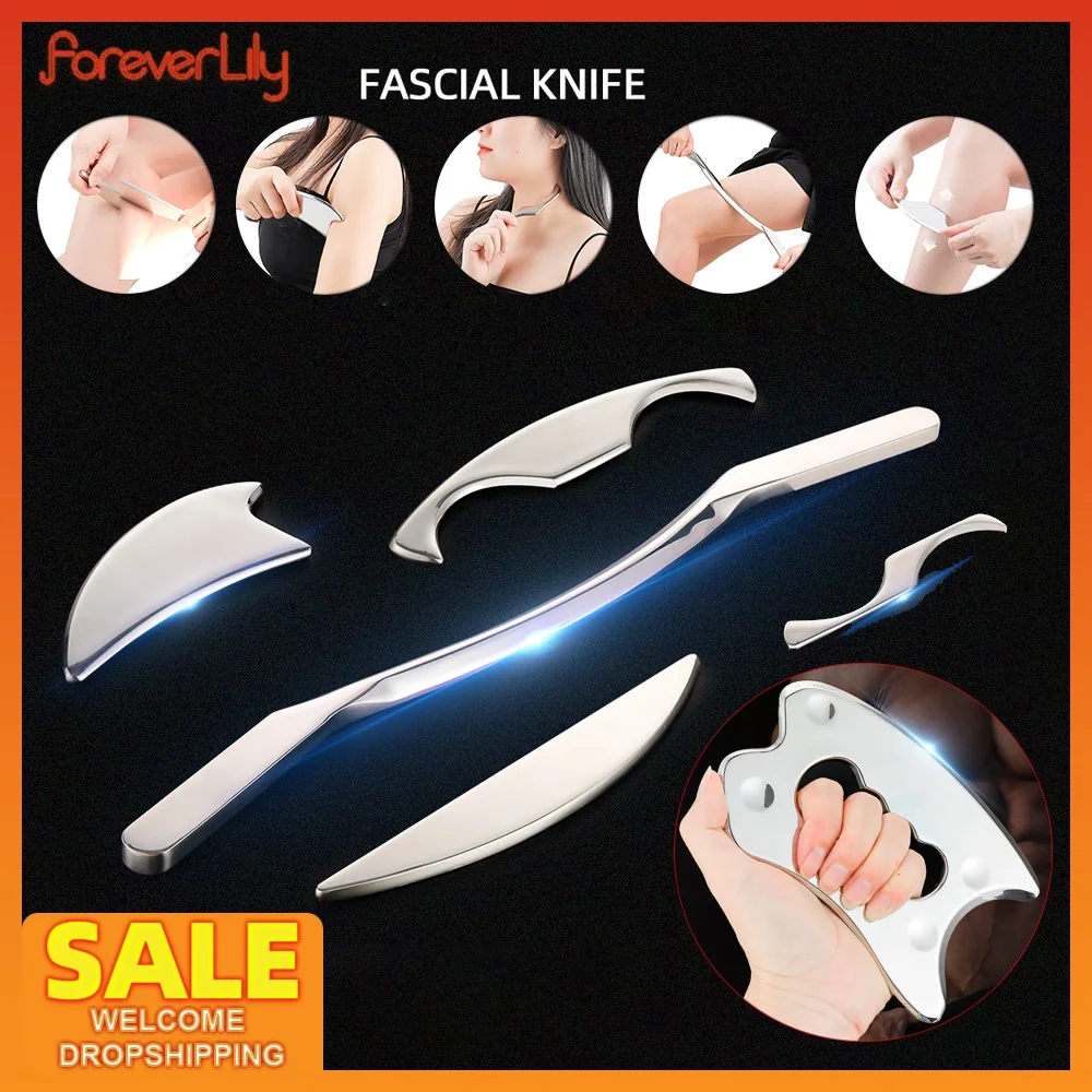 

Stainless Steel Fascial Knife Gua Sha Tools Manual Scraping Myofascial Tool Skin Tissue Massager Relax Body Physic Health Care