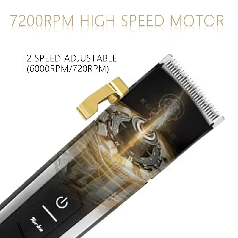 Kulilang Madeshow R77F Hair Clipper พร้อมใบมีดเปลี่ยนผม Trimmer สําหรับชาย Professional ตัดผมแบบชาร์จไฟได้