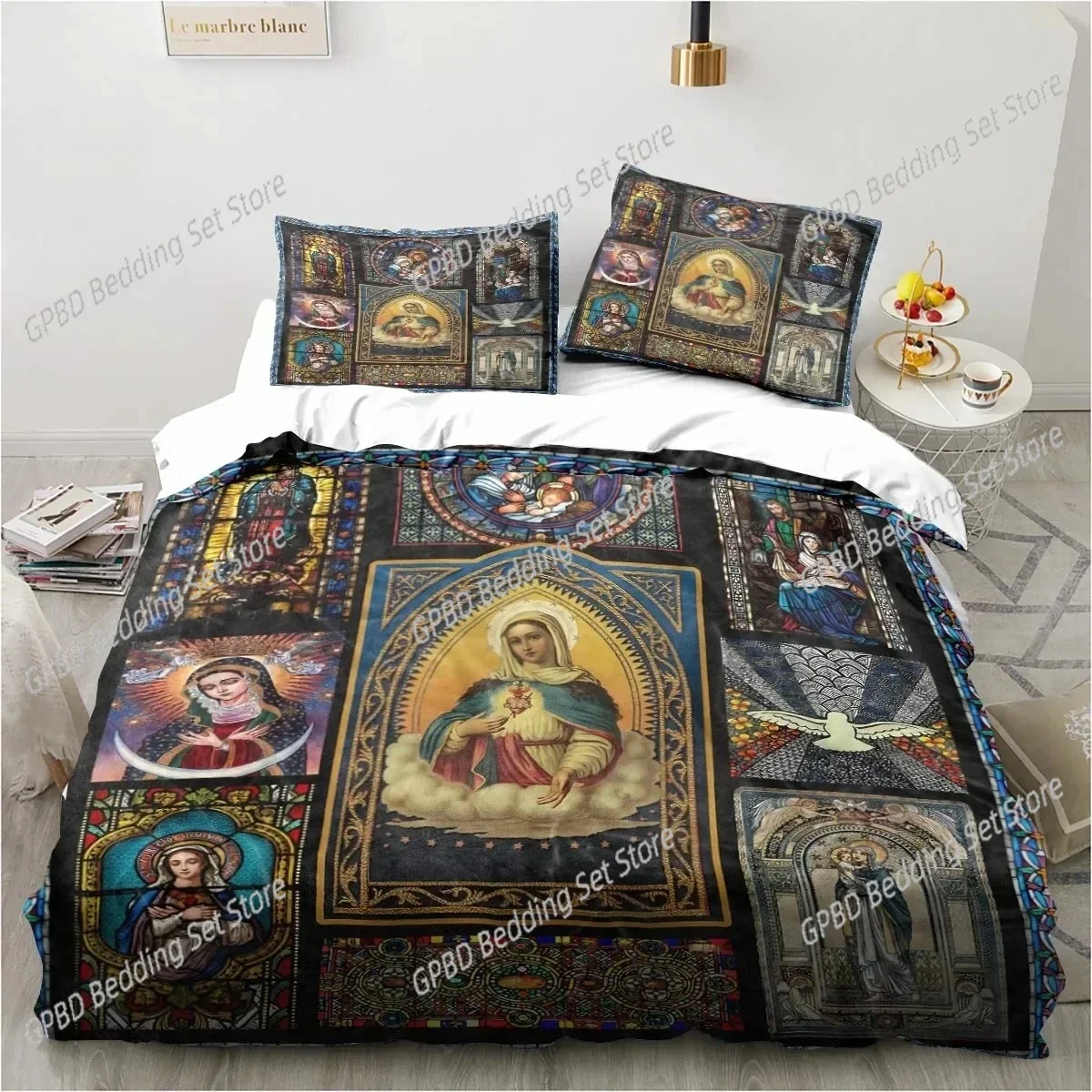 

Jesus Christ Church Mary Christian Religious 3D NEW Duvet Cover Pillowcase Bedding Set Adult Girl Bedroom Single Double Large