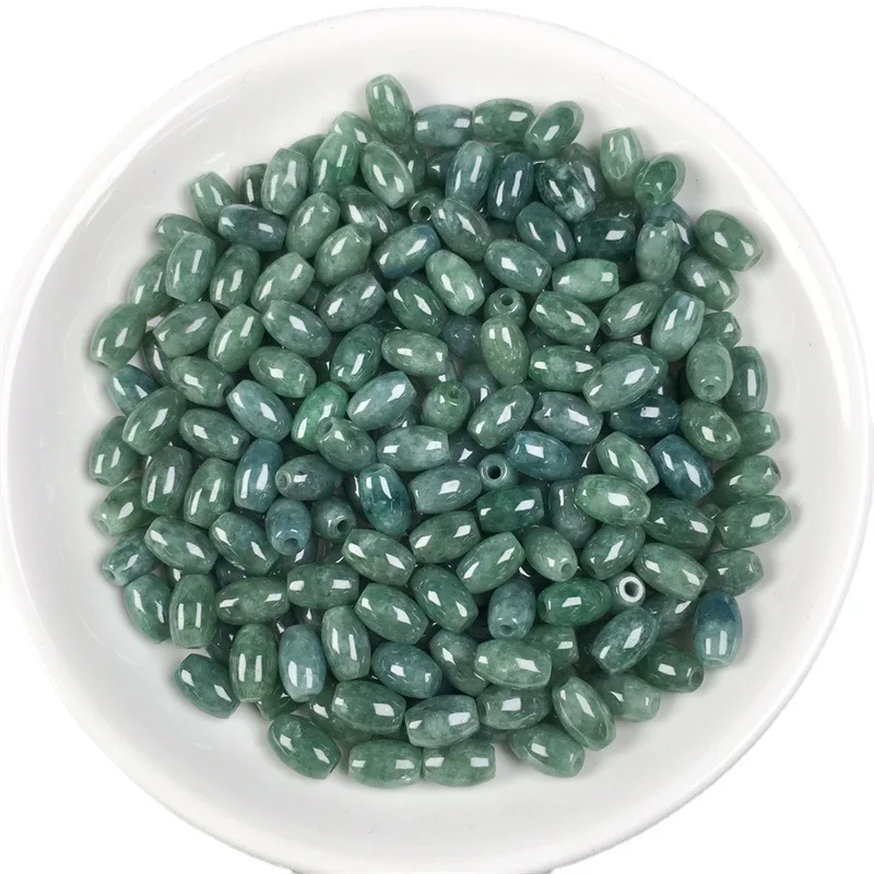 

Natural Jadeite Green Material A Large Hole Long Loose Bead Small Size 6x9mm Handmade Jewelry Accessories Wholesale Drop Ship