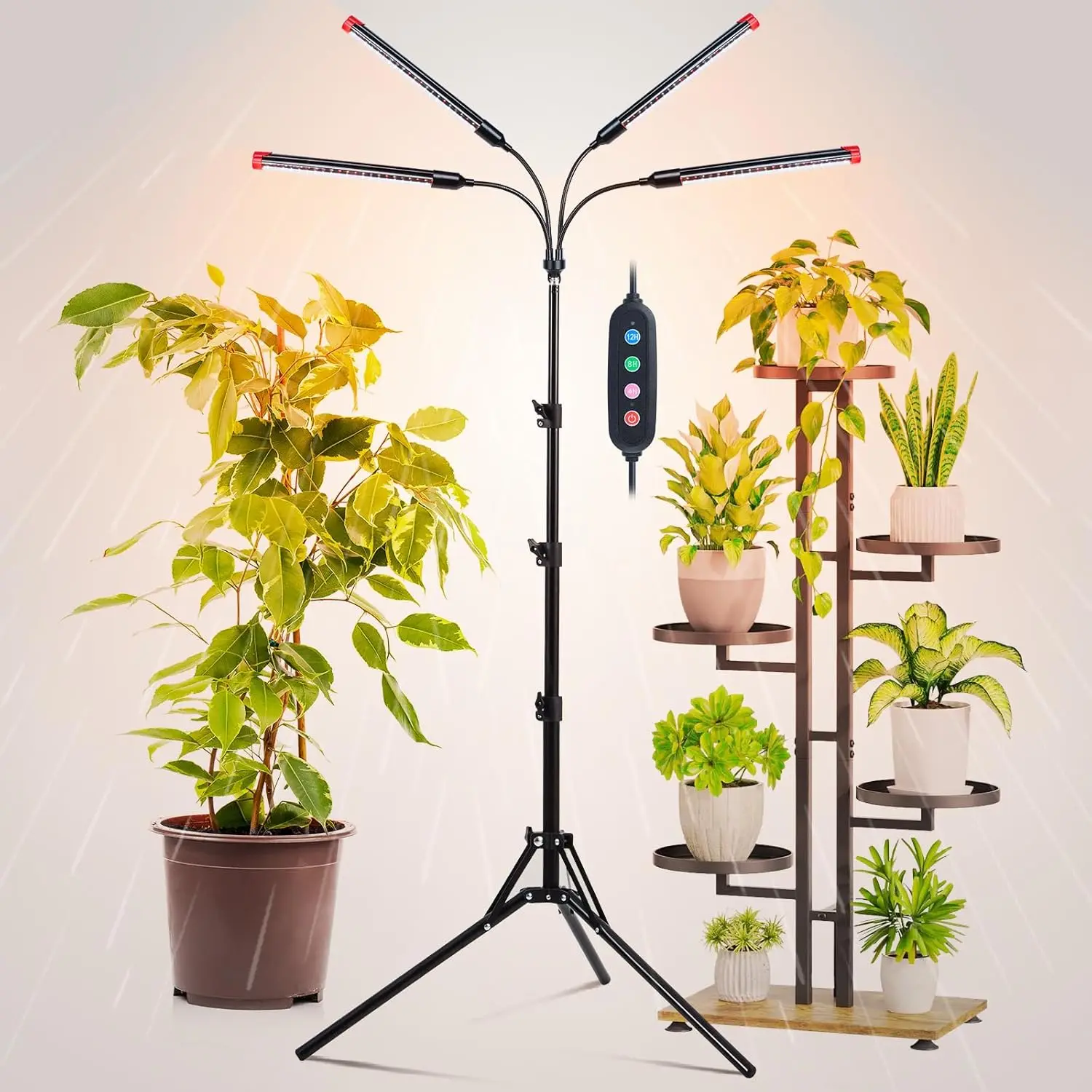 

Adjustable Grow Light with Timer for Indoor Plants, Full Spectrum Lamp with Stand, 36W Energy Efficient