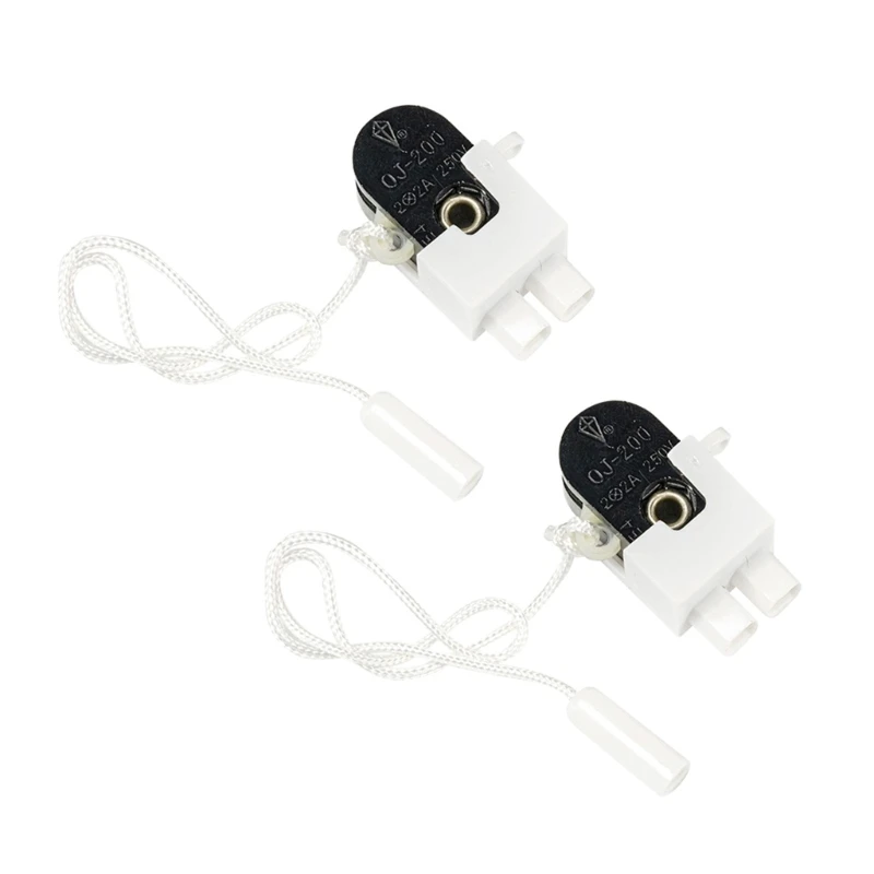 Practical 2pcs Pull Cord Switches set Lightweight Pulll Chain Switches set 250V 2A for Different Lighting Requirements