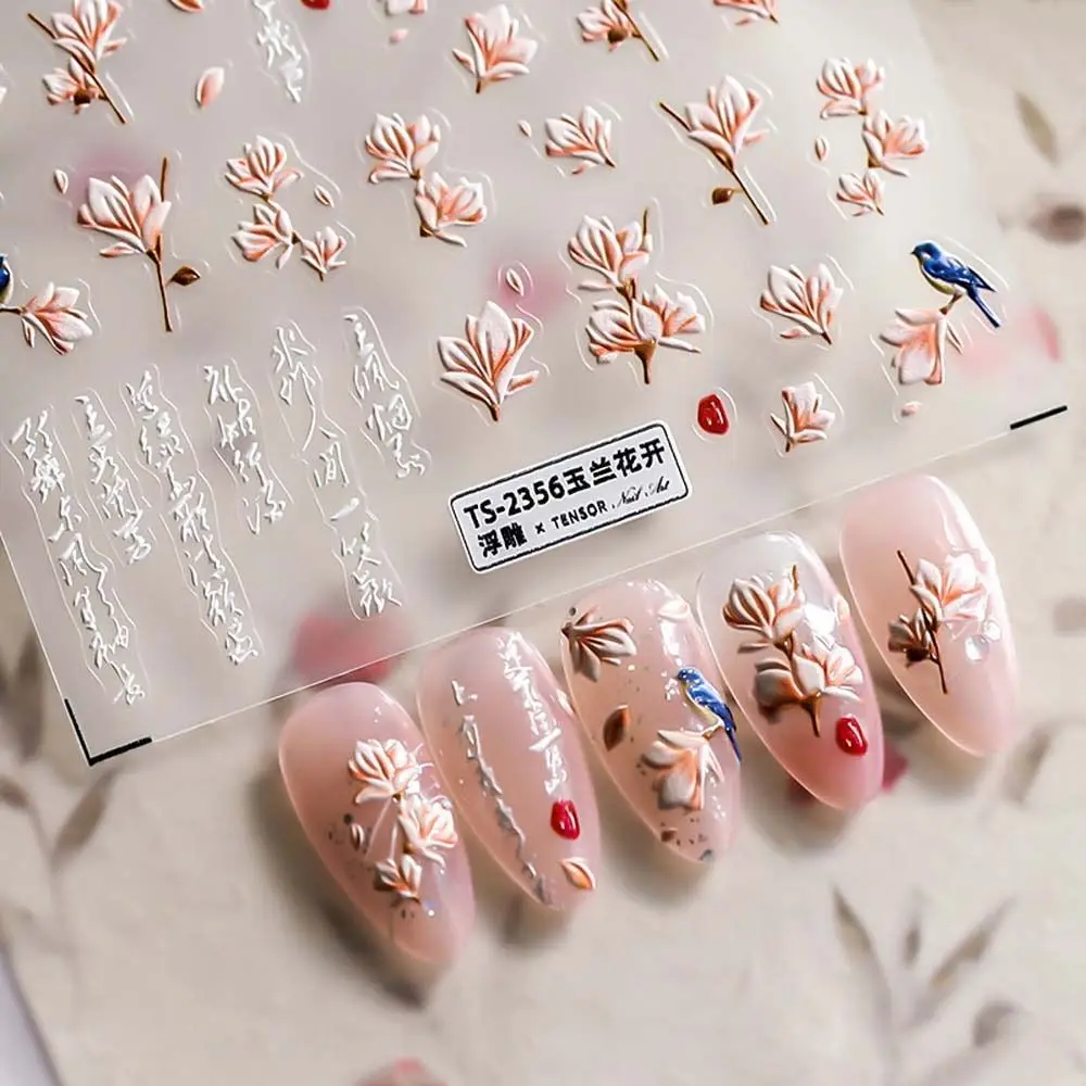 Leaves Bowknot Manicure Accessories Tulip Nail Decals Flowers Nail Stickers Chinese Nail Stickers Nail Decorations