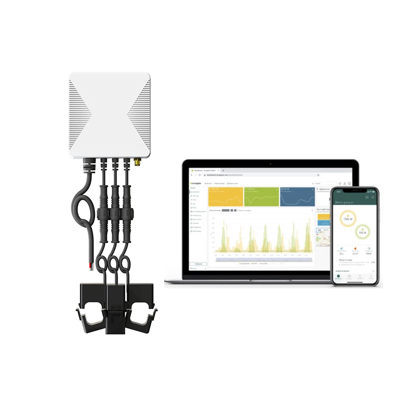 OWON Smart Energy Meter WiFi 80-1000A Power Clamp Meter 3 CTs Single/Three Phase Real-time Current Voltage Amp Meter