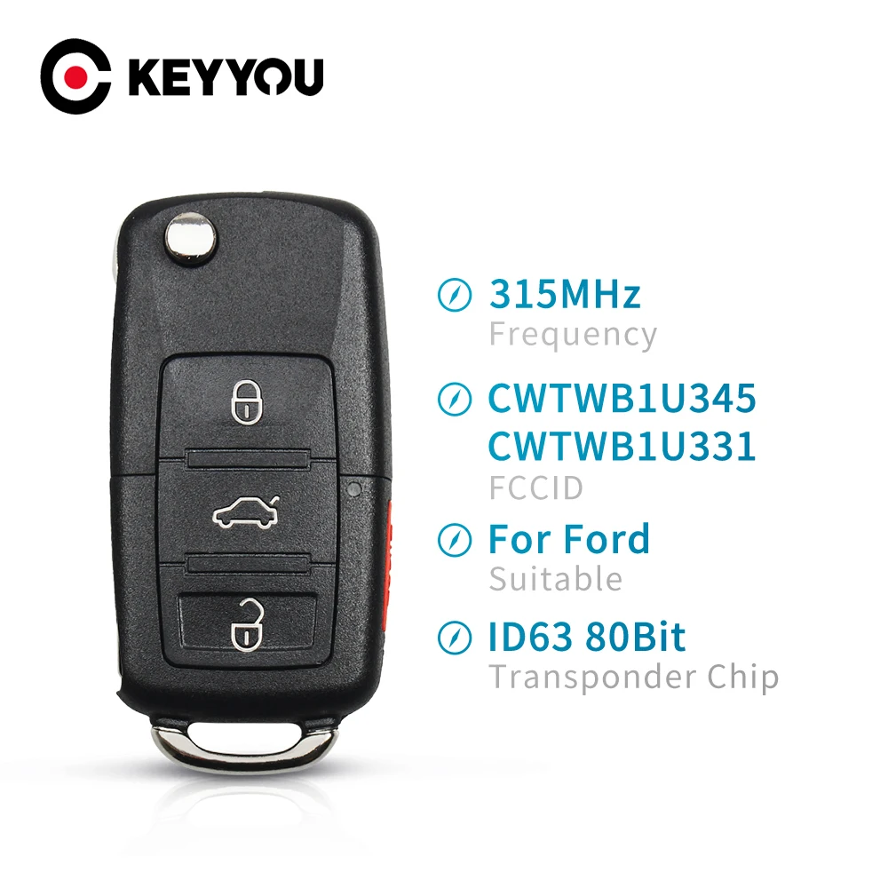 

KEYYOU For Ford Expedition Explorer Taurus X Focus Lincoln Mercury F 150 250 350 450 550 650 750 Modified Complete Remote Key