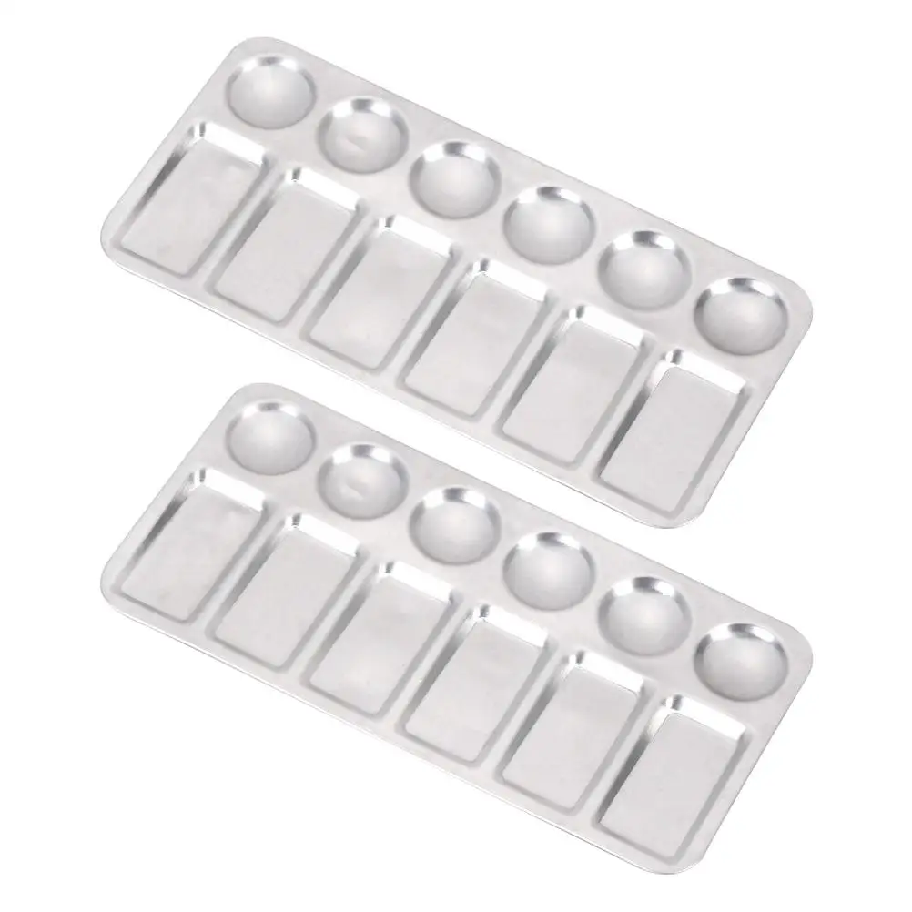 

2 Pcs Paint Tray Rectangle Paint Tray Palette Aluminum Board Mixing Tool Student Artist Supplies Trays Painting