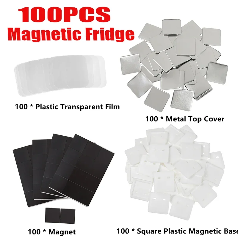 50x50mm Square DIY Blank Pin Button Material Refrigerator Badge Button Making Parts Press Machine Supplies