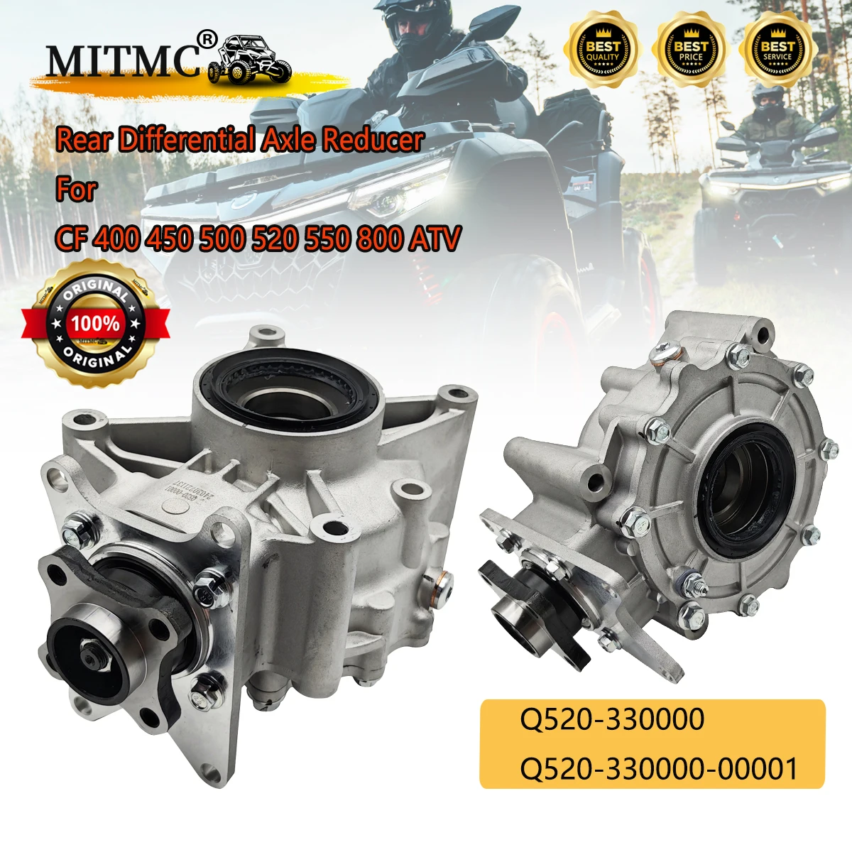 Reduktor tylnej osi mechanizmu różnicowego do CF 400 450 500 520 550 800 ATV, części o kodach Q520-330000 Q520-330000-00001