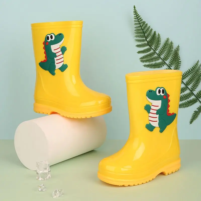 

Kids Rain Boots Waterproof Rubber Shoes Cartoon Design for Boys Girls Outdoor Sports School Kindergarten Non Slip Puddle Shoes