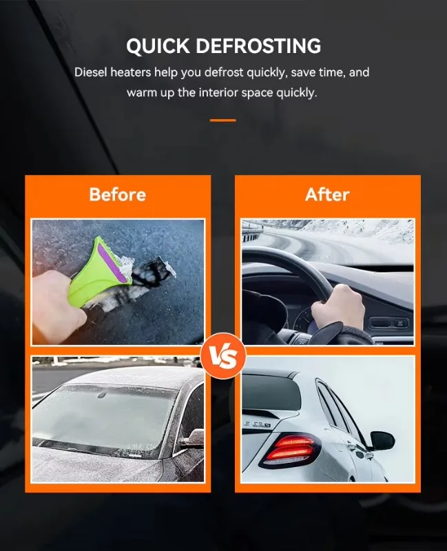 ملحقات سخان التوقف بقدرة 5 كيلو وات ذات تطبيق مزدوج، نظام منخفض الضوضاء موفر للطاقة 12 فولت/24 فولت لكابينة RV والمركبات الكهربائية HVAC