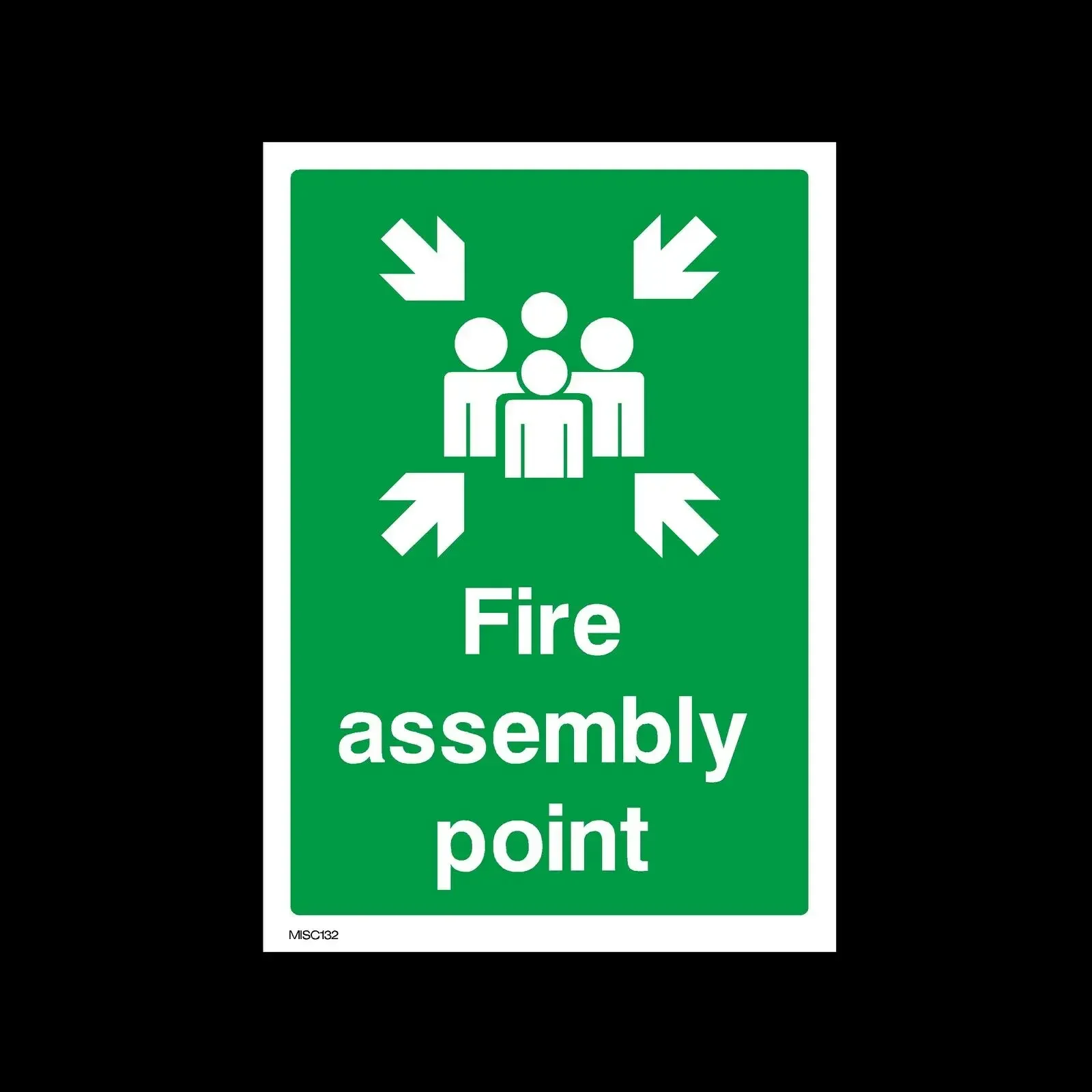 Fire Assembly Point Plastic Sign Sticker Decal Suitable for shopping malls, warehouses, schools, factory,Office Building windows