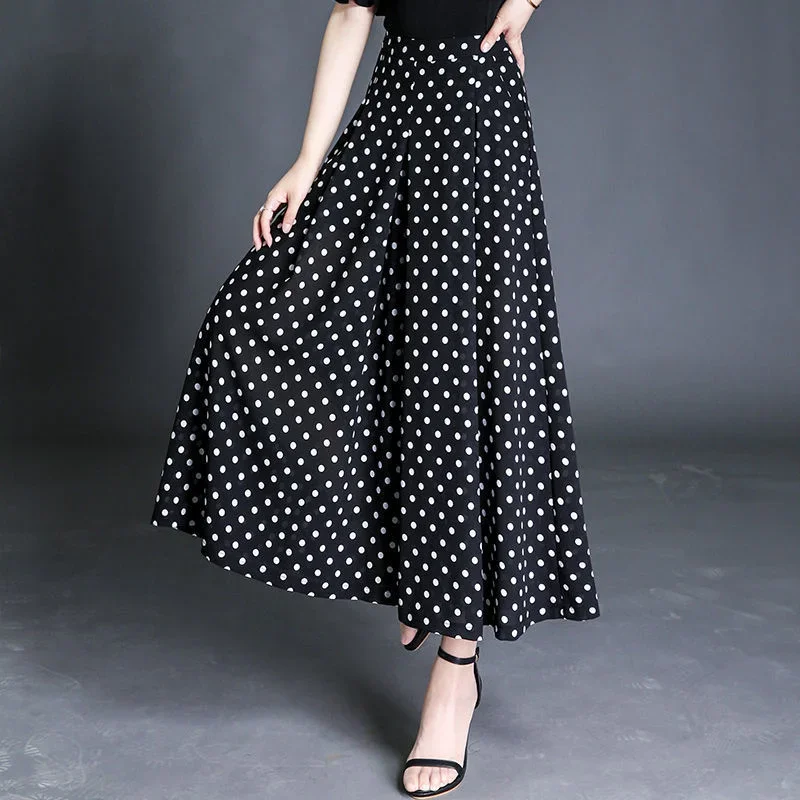 

2024 Spring New Chiffon Black Wide Leg Pants Women Korean Fashion Clothing Baggy High Waist Summer Casual Elegant Trousers