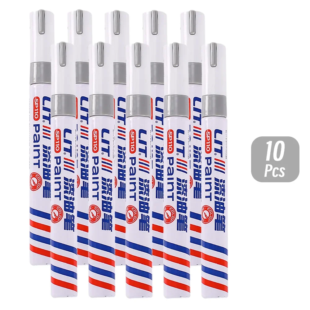 3mm 10 p Kleurrijke 8 Kleuren Permanente Verf Marker Waterdichte Witte Markers band loopvlak rubber stof Verf metalen Verf Marker Pennen